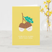 Carte Baby shower jumeau (Fleur jaune)