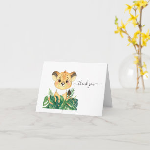Carte baby shower Lion Jungle Watercolor