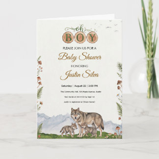 Carte Baby-Shower Loup des Bois