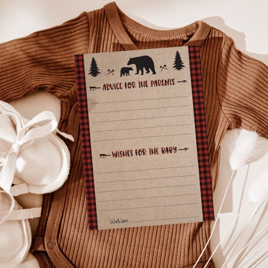 Carte Baby shower Lumberjack Conseils et souhaits