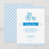 Carte Baby shower Merci bleu (Devant / Derrière)