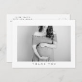 Carte baby shower Merci photo (Devant / Derrière)