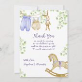 Carte Baby shower Merci plat (Devant)