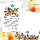 Carte Baby shower Merci Spring Birds