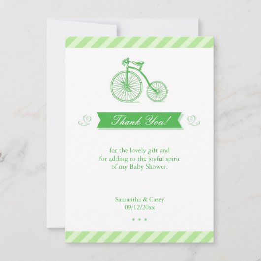 Carte Baby shower Merci vert (Devant)