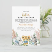 Carte Baby shower mignon par mail animal covid masque (Debout devant)