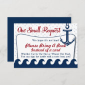 Carte Baby shower Nautique S'Il Vous Plaît Apporte (Devant / Derrière)