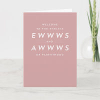 Baby shower nouveaux parents mignon drôle rose