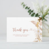 Carte Baby shower papillon Boho merci (Debout devant)