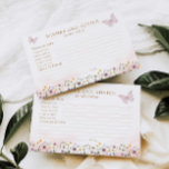 Carte Baby shower Papillon de souhaits et conseils<br><div class="desc">Ce beau Baby shower à thème fleur sauvage papillon "Wives and Advice Baby Card" sera un souvenir à chérir pendant des années. Objets correspondants dans notre Baby shower de Fille Papillon Elégant - Cava Party Design.</div>