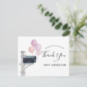Carte Baby shower par Mail Pink Balloons Merci (Debout devant)