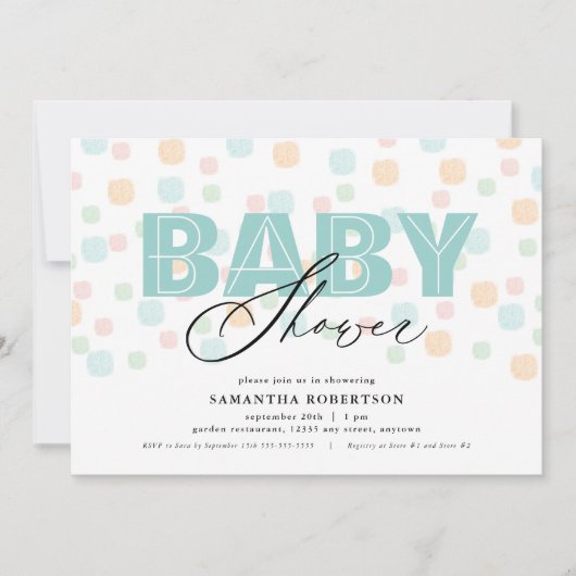 Carte Baby Shower Pastel Uni (Devant)