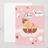 Carte baby shower pour fille (Devant / Derrière)