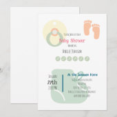 Carte Baby shower pour garçon ou fille (Devant / Derrière)