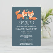 Carte Baby Shower Renardeaux Orange Mignons (Debout devant)