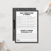 Carte Baby shower Rock de prédictions et de souhaits pou (Devant/Arrière en situation)