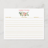 Carte baby shower Rose blanc Floral Gold Recette (Dos)