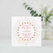 Carte Baby shower rose Elégant Floral Whimsical Mandala (Debout devant)