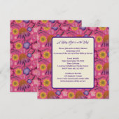 Carte Baby shower rose Fleur sauvage charmant (Devant / Derrière)