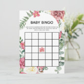 Carte Baby shower rose Floral Baby Card (Debout devant)