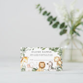 Carte Baby shower Safari Animaux Repas (Debout devant)