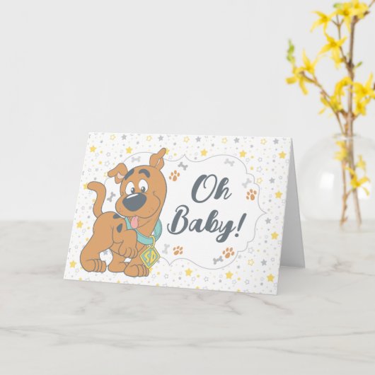 Carte Baby shower Scooby-Doo (Fleur jaune)
