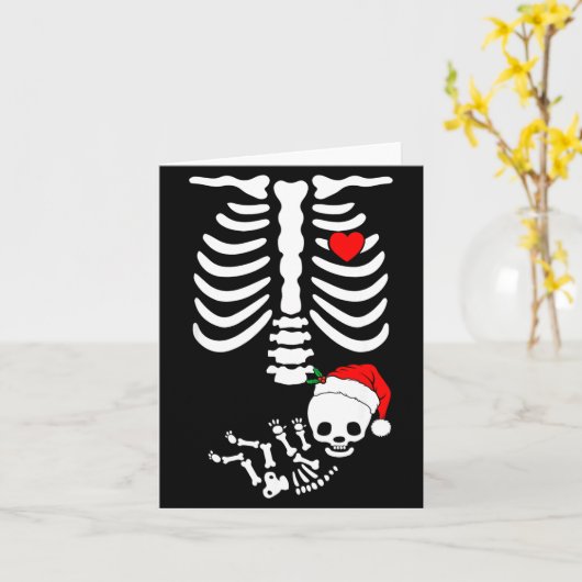 Carte Baby Shower Skeleton Christmas Santa Pregnancy Ann (Fleur jaune)