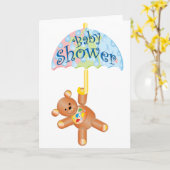 Carte Baby shower Teddy Bear (Fleur jaune)