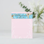 Carte baby shower "Tortue rose" (Debout devant)
