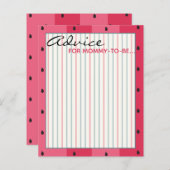 Carte baby shower "Umbrella Watermelon" (Devant / Derrière)