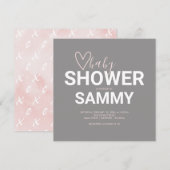 Carte Baby shower Valentine aquarelle (Devant / Derrière)