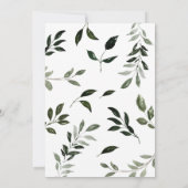 Carte Baby shower vert en bois rustique (Dos)