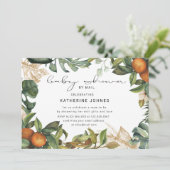 Carte baby shower virtuel de fruits tropicaux (Debout devant)