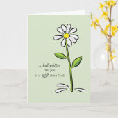 Carte Baby-sitter Birthday (Fleur jaune)