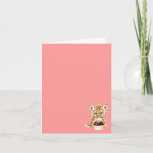 Carte Baby Tiger avec bougie d'anniversaire