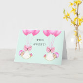 Carte Baby Twin Girls (Fleur jaune)