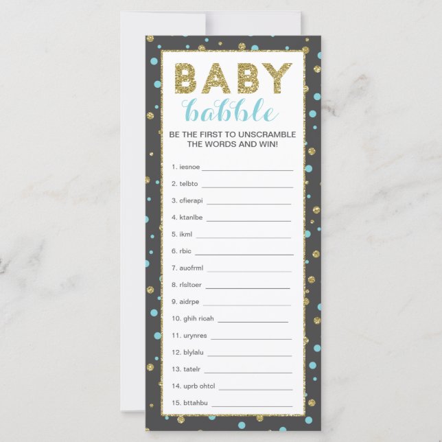 Carte Baby Word Scramble Jeu, Gold Safari, 25 Pack (Devant)