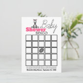 Carte Baby Zebra, Baby shower Bingo (Debout devant)