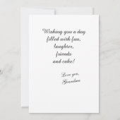 Carte Baby Zebra birthday card for child (Dos)