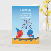 Carte Babys First 4 juillet Oiseaux observer les feux d' (Fleur jaune)