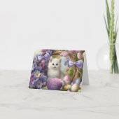 Carte Babys First Easter with Cute Kitten and Easter Egg (Devant)