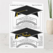 Carte Bac de diplôme Casquette de papier noir (Dos)