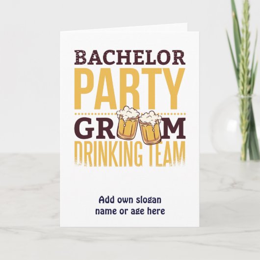 Carte Bachelor Party Groom Dragon Team Funny Mariage (Devant)