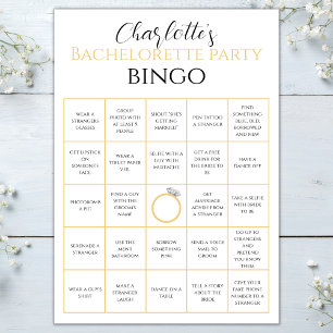 Carte Bachelorette Bingo Gold Hen Party