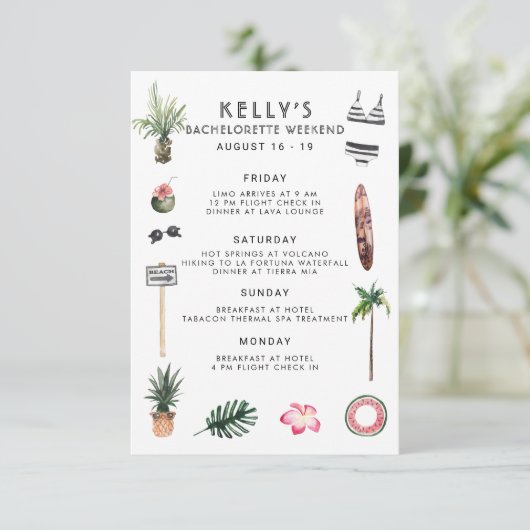 Carte Bachelorette Destination Bikini Beach Brive Bash (Debout devant)