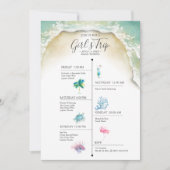 Carte Bachelorette Filles Voyage Itinéraire Tropical (Devant)