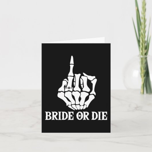 Carte Bachelorette Halloween Mariée Ou Mort Squelette Ma (Devant)