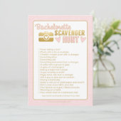 Carte Bachelorette Party Photo Scavenger Chasse Jeu rose (Debout devant)