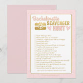 Carte Bachelorette Party Photo Scavenger Chasse Jeu rose (Devant / Derrière)