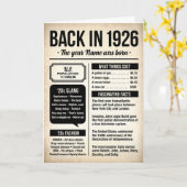 Carte Back in 1926, 100th Birthday Card, Custom Name (Fleur jaune)